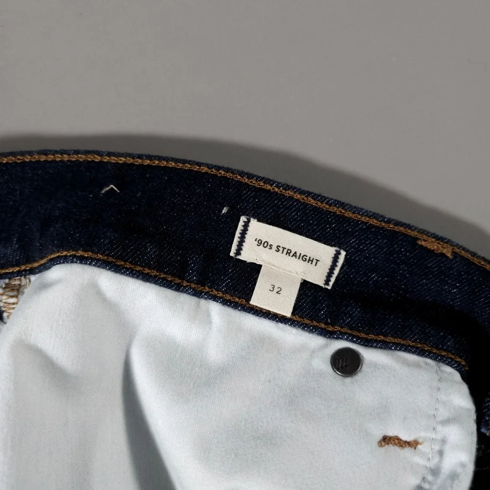 Madewell '90s Straight Jeans Women 32 Blue NM187 DM7103 Indigo High Rise Denim - Picture 3 of 9